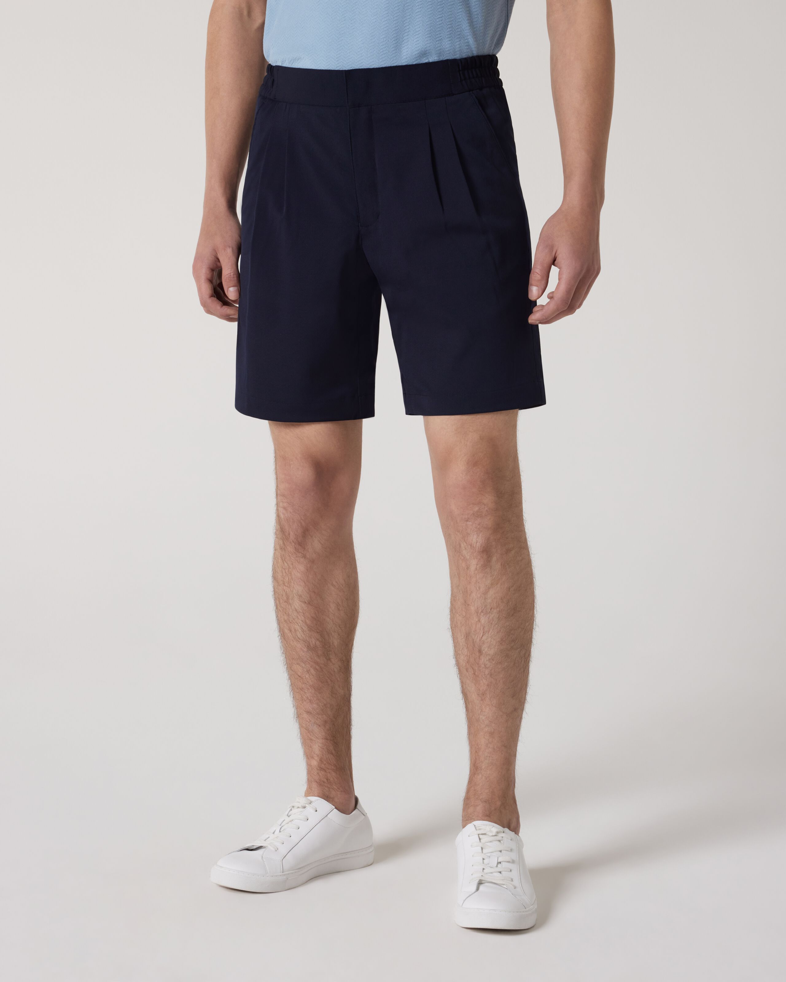 Mens elastic waist chino shorts top